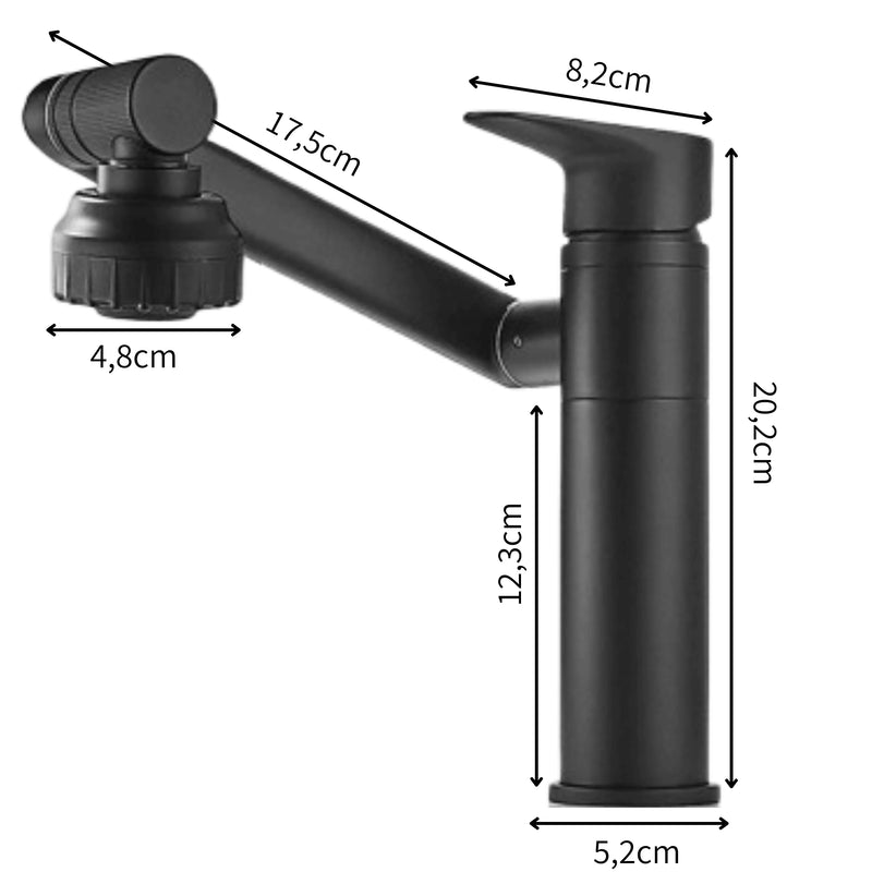 Torneira Alongada Rotativa 360° Graus para Banheiro - EcoWash