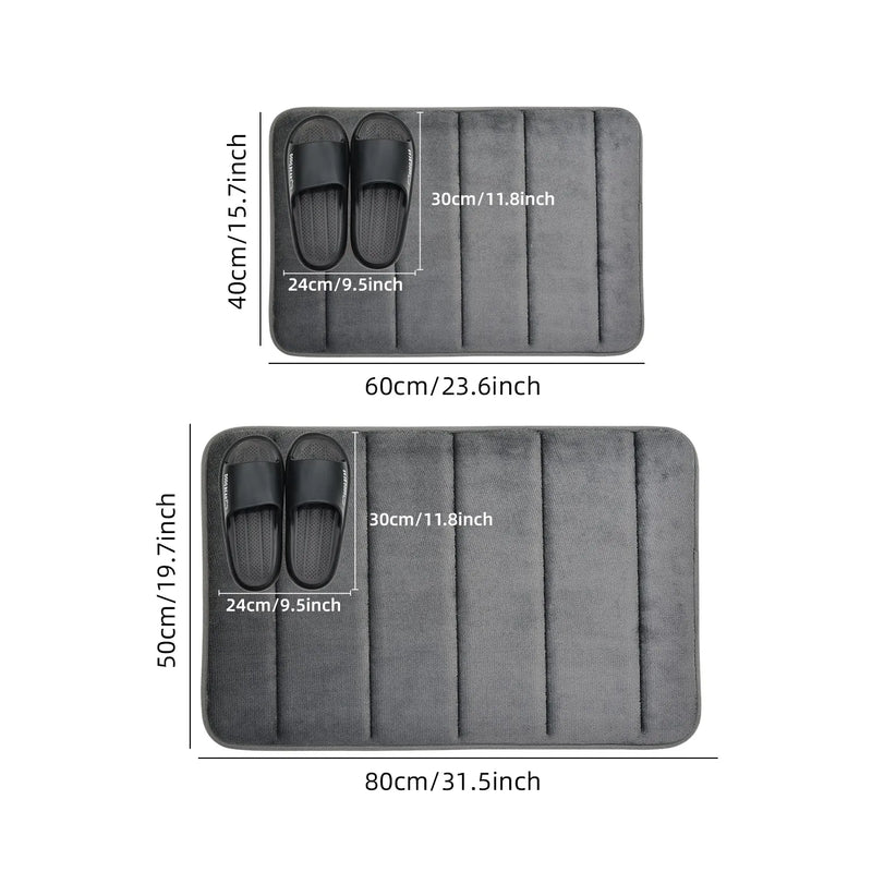 Bathroom Coral Velvet Anti-skid Mat,Quick Water Absorption,Dry Machine Washing,Toilet Mat,SoftComfortable, Easy Mat Bathroom Use